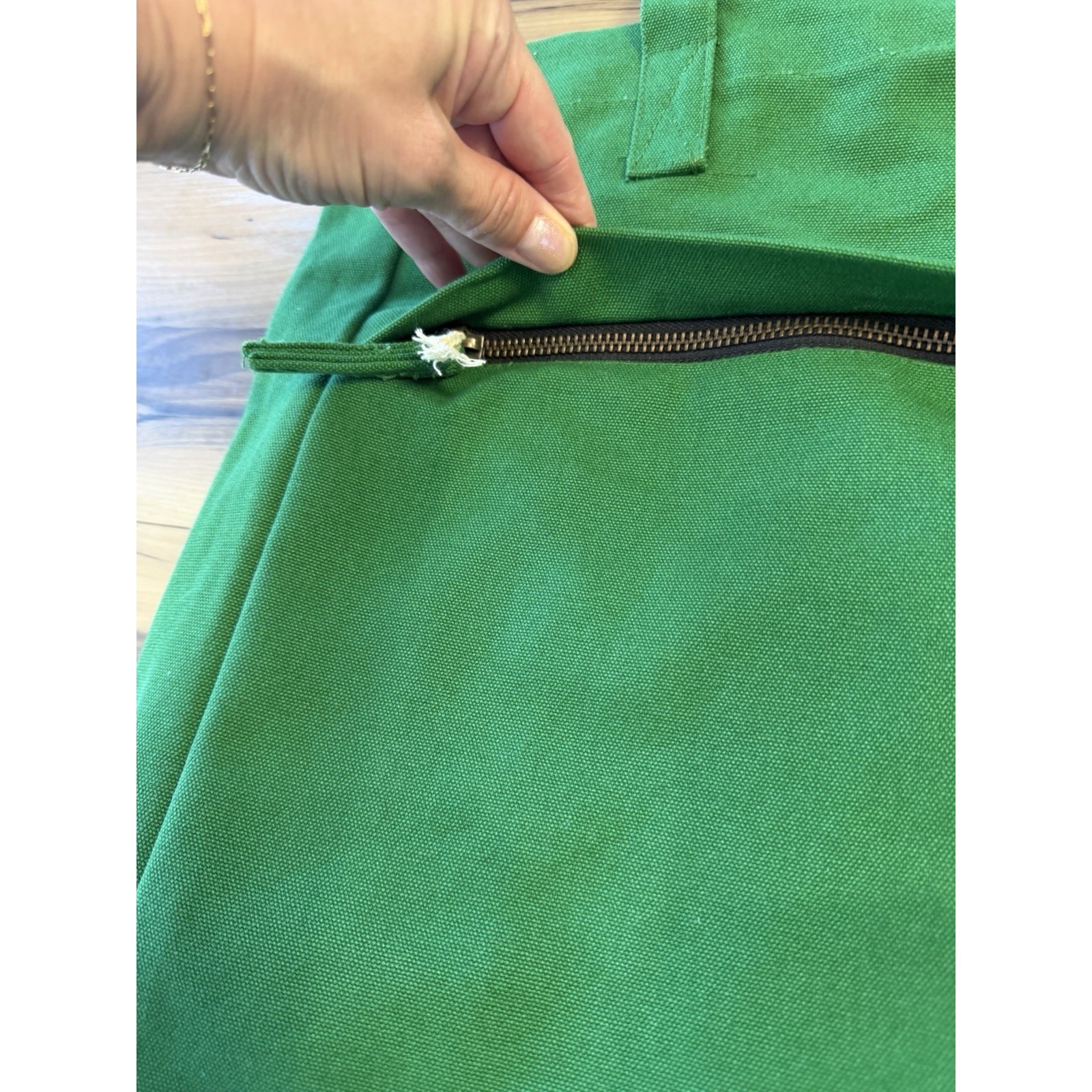 Terra Thread Organic Cotton Tote Bag Green Gofundmepro Large Canvas Read — image 5 of 8